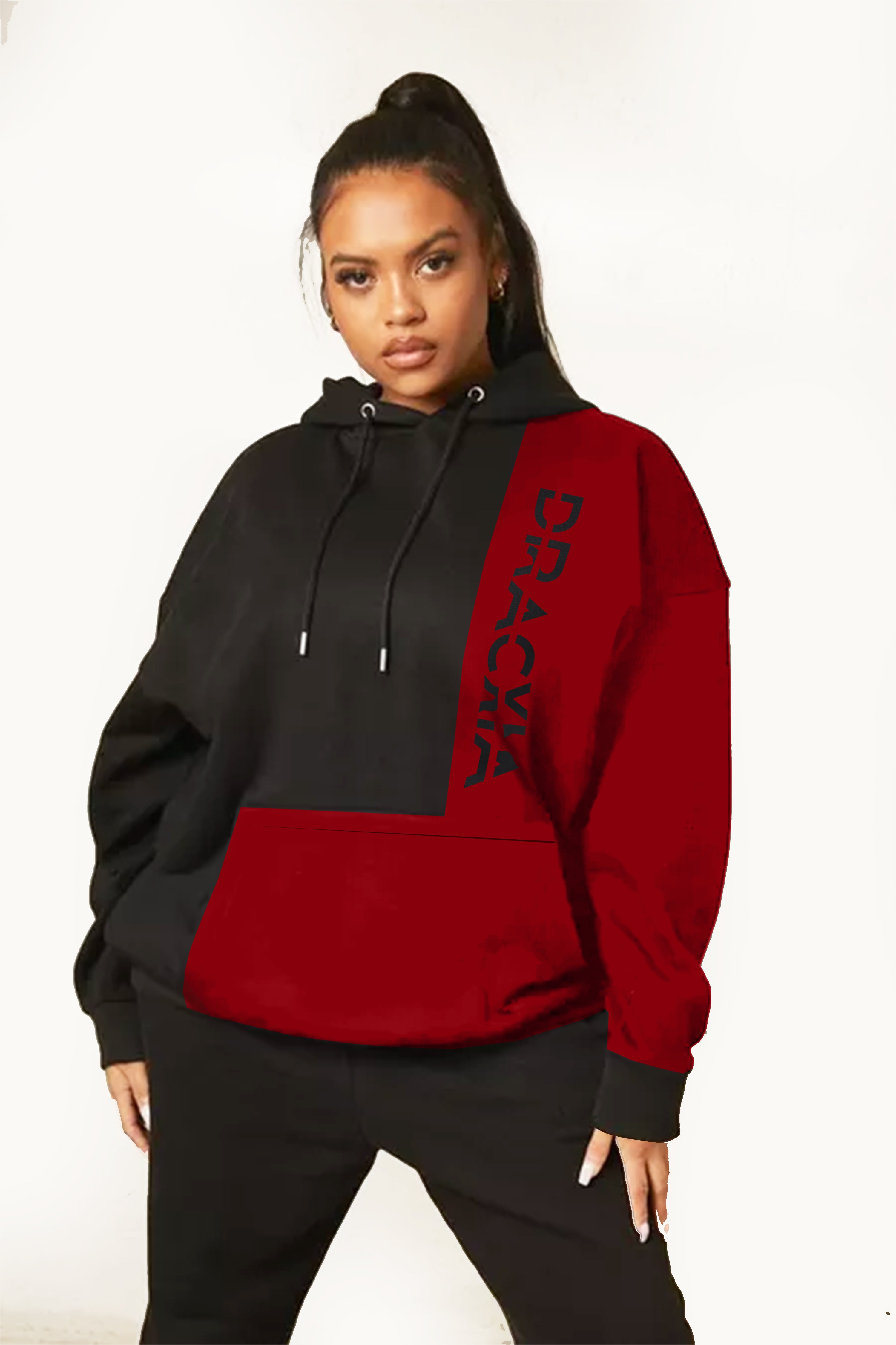 Women's Oblique Comfort+ Hoodie Red/Black